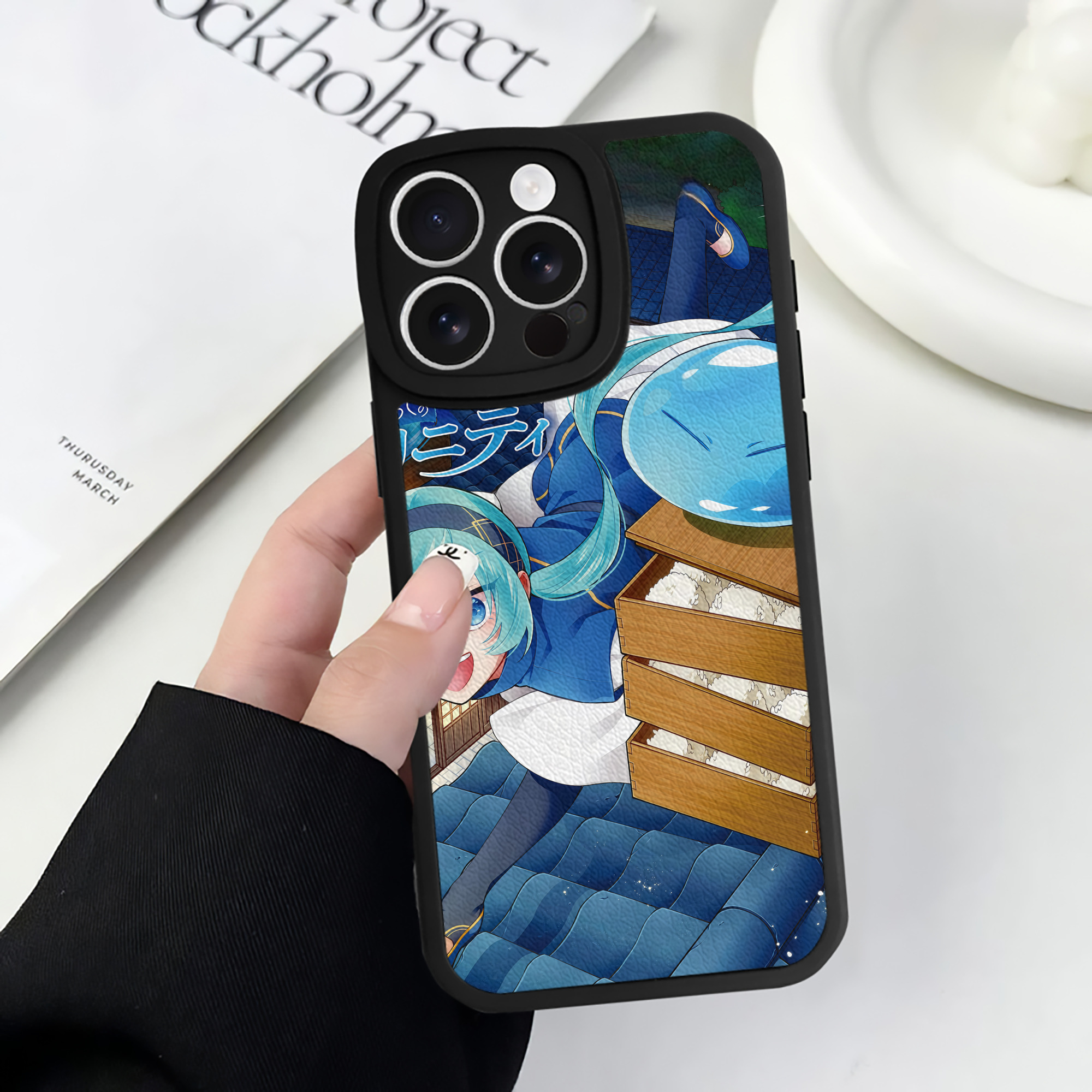 （画像用） 転スラ Regarding Reincarnated to Slime 【iPhone 16シリーズ対応】シリコンスマホケース（レザー調） 材質：シリコン